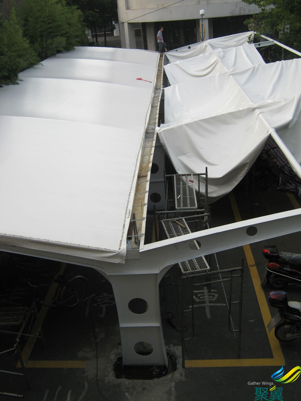 廣場膜結構車棚,膜結構車棚