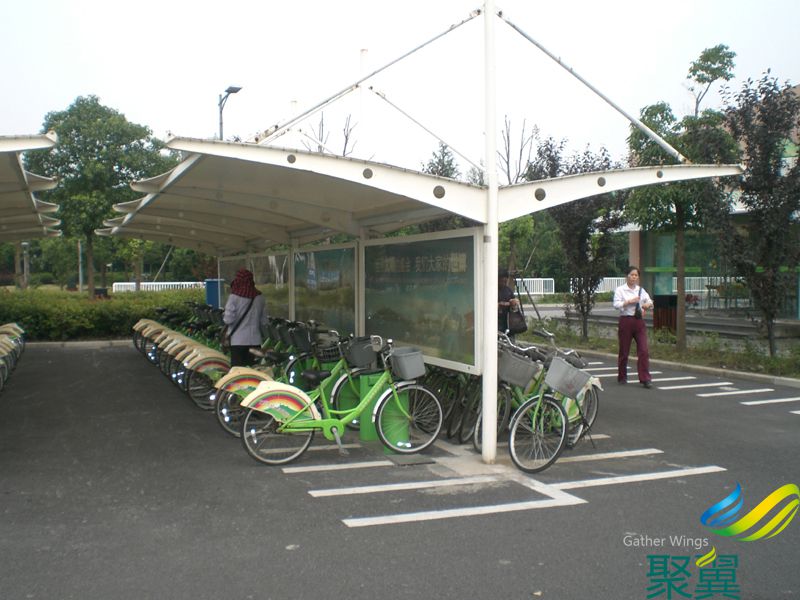 停車棚膜結構,停車棚膜結構搭建