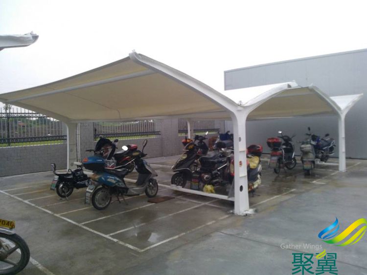 JY60z膜結構自行車棚上海青浦案例實體照片展示