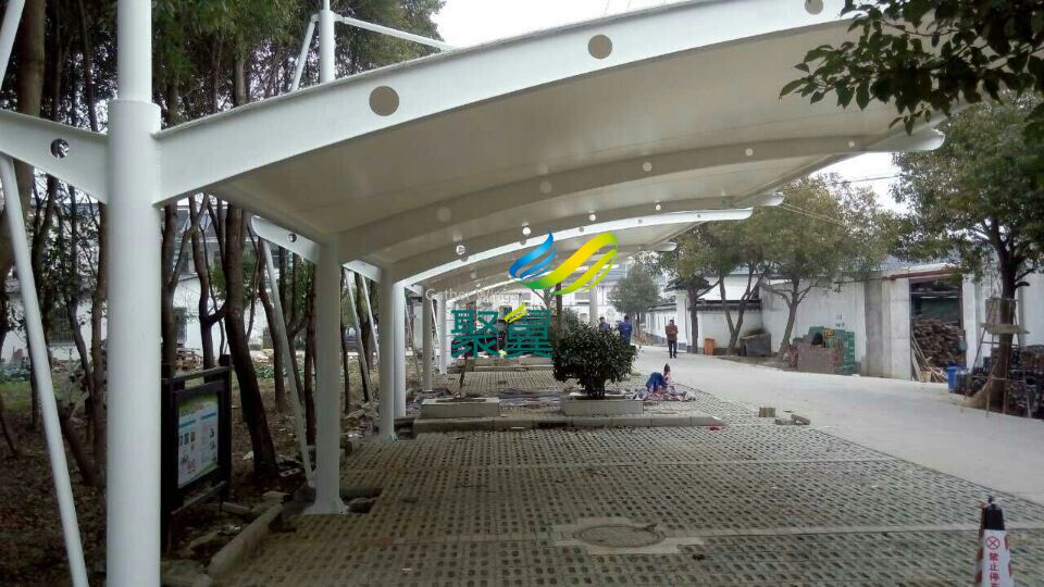 蘇州昆山周莊祁浜村膜結構車棚案例