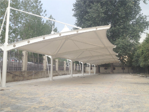 新沂瓦窯中學冒頂車棚設計|冒頂車棚施工案例