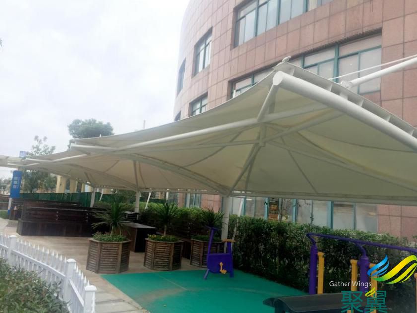 聚翼膜結構 吸煙區膜結構 膜結構遮陽棚