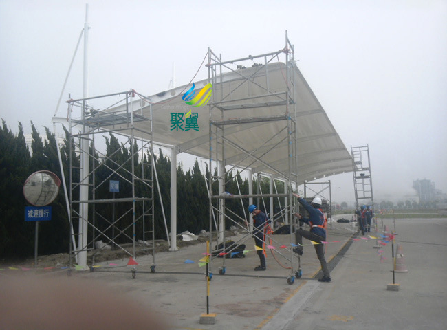 辰山植物園汽車停車棚長久耐用_車棚美觀大方_透光率