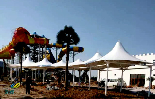 膜結(jié)構(gòu)連角傘遮陽-膜結(jié)構(gòu)連角傘多色膜材及透光性