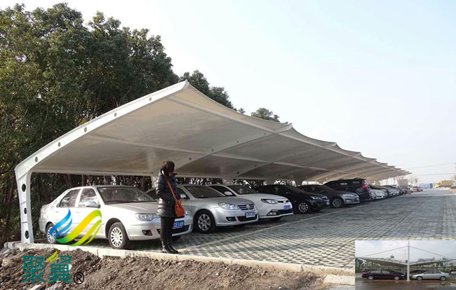 上海膜結構活動汽車停車棚高度圖紙