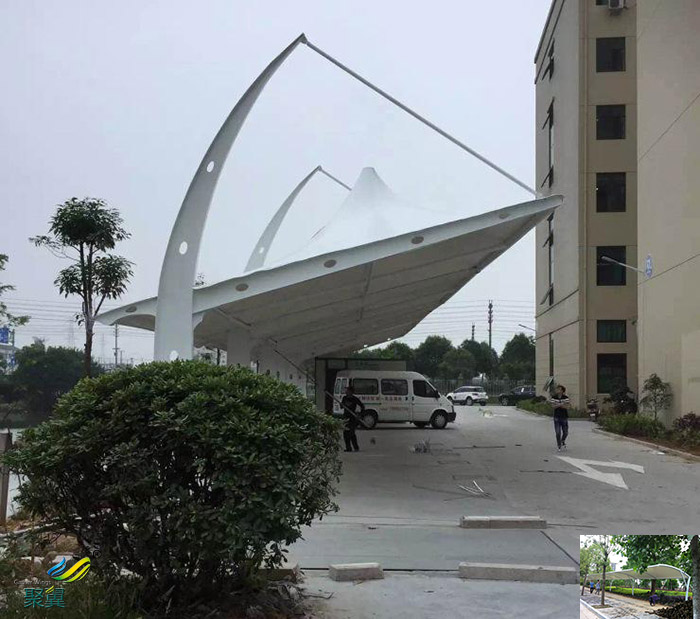 合肥安裝膜結構汽車停車棚景觀棚圖紙工程