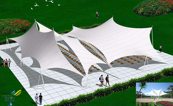 深圳鋼膜結(jié)構(gòu)張拉膜傘、景觀小品圖片安裝生產(chǎn)廠家