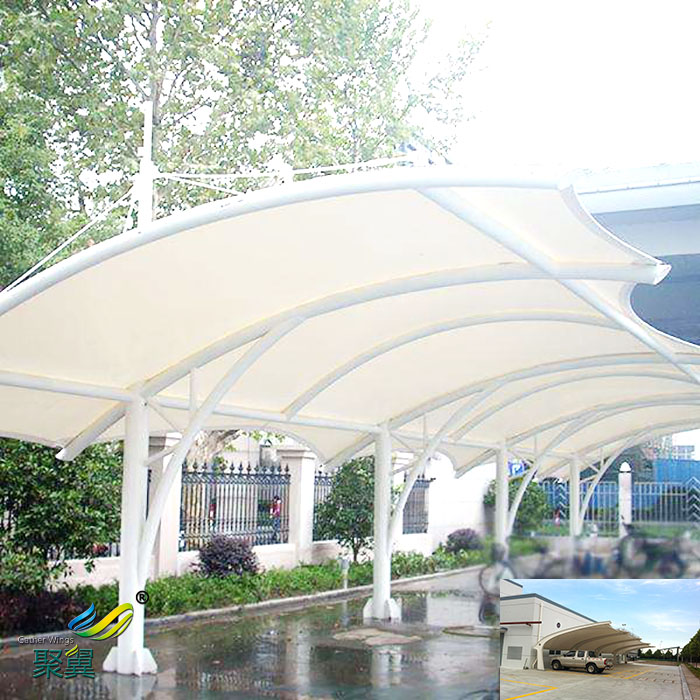 陜西膜結構汽車停車棚景觀棚圖紙哪家好