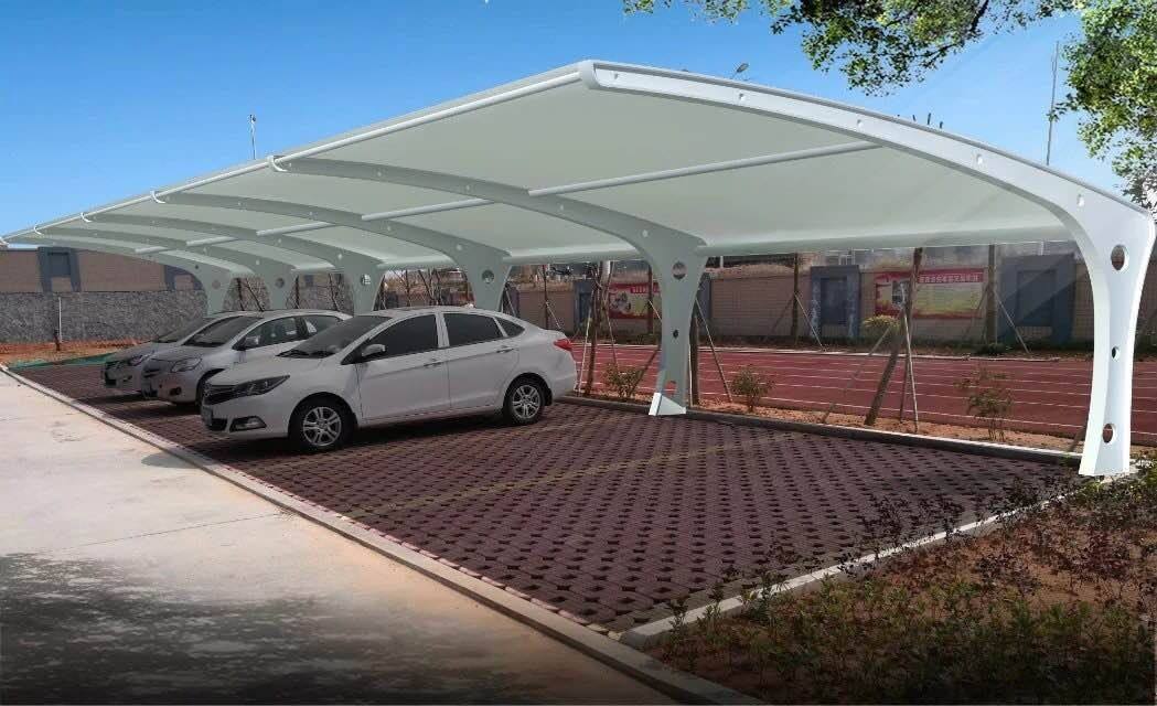 合肥安裝膜結構汽車停車棚景觀棚圖紙工程