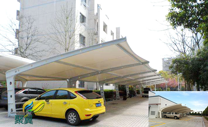 合肥膜結構汽車停車棚景觀棚圖紙工程廠家