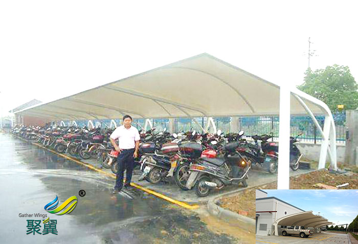 四川工地非機動車停車棚大小施工方案效果圖設計規范