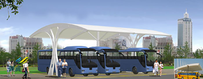 福建鋼膜結構大巴車露天光伏停車棚基礎設計