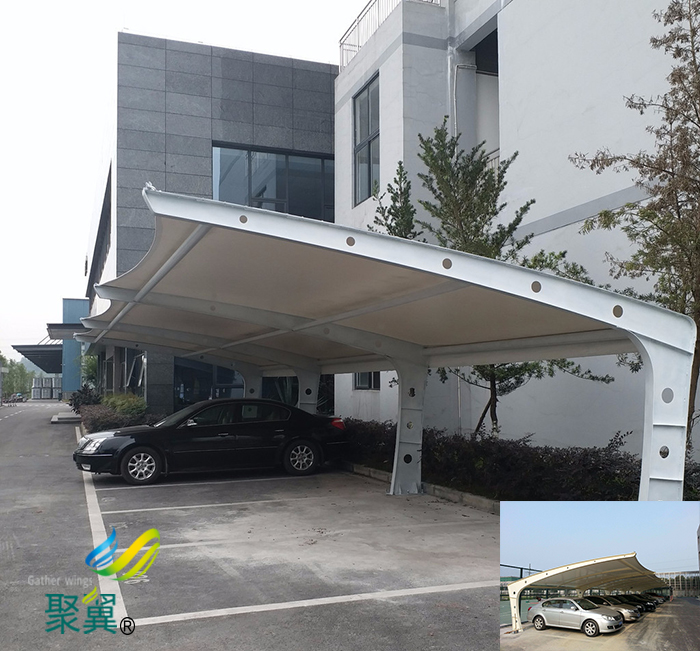合肥安裝膜結構汽車停車棚景觀棚圖紙廠家尺寸工程