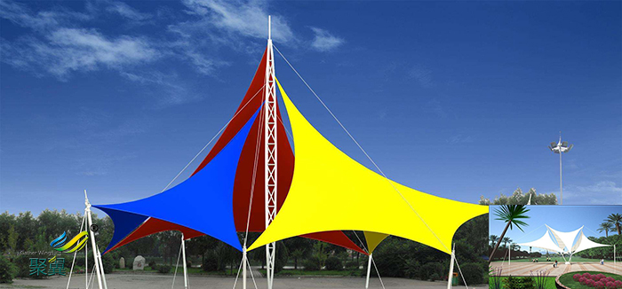 山東膜結構景觀張拉膜停車棚價格公司設計材料報價