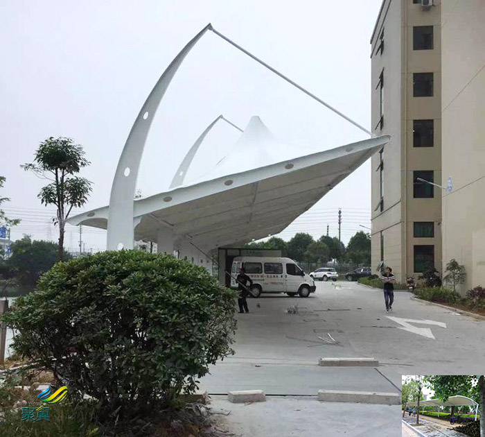 合肥安裝膜結構汽車停車棚景觀棚工程圖紙施工方案