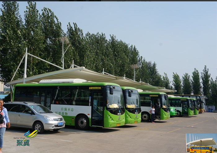 莆田鋼膜結構光伏大巴車停汽車棚平面圖