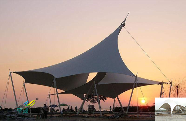 浙江廣場景觀張拉膜結構汽車停車棚廠家圖片工程