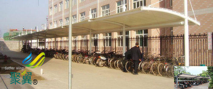 浙江張拉鋼膜結構非機動汽車停車棚安裝施工方案