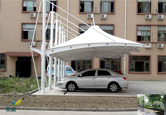 陜西安裝膜結構汽車停車棚景觀棚工程圖紙