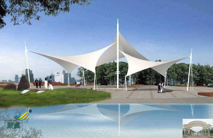 上海戶外張拉景觀膜結構停充電樁車棚安裝施工圖