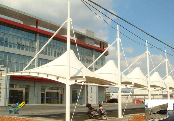 張家港安裝膜結構汽車停車棚廠家定制設計效果圖