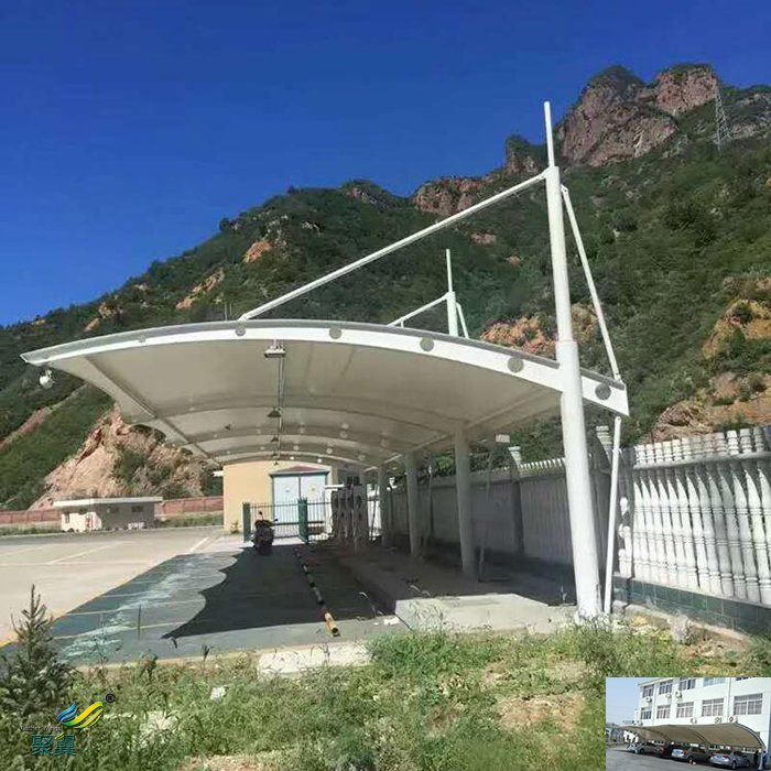 蘇州膜結構自行汽車停車棚工程圖紙廠家