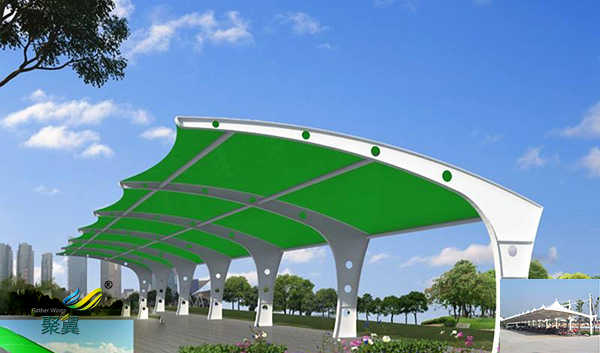 蘇州戶外景觀鋼膜結構汽車停車棚安裝施工方案圖紙公司哪