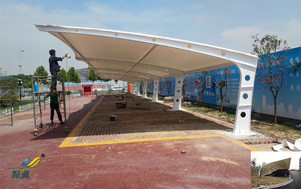 張家港膜結構汽車停車棚景觀棚哪家好圖紙工程