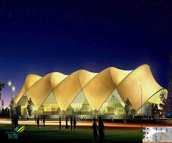 沈陽戶外演出屋頂舞臺膜結構雨棚廠家效果圖