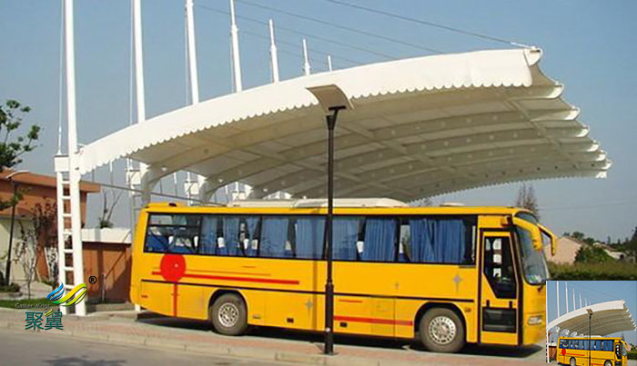 四川景觀膜結構大巴停車車棚定做生產廠家多少錢