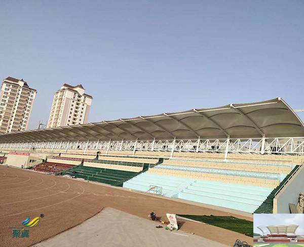 陜西省膜結(jié)構(gòu)體育場(chǎng)館中心看臺(tái)球場(chǎng)膜防水尺寸施工