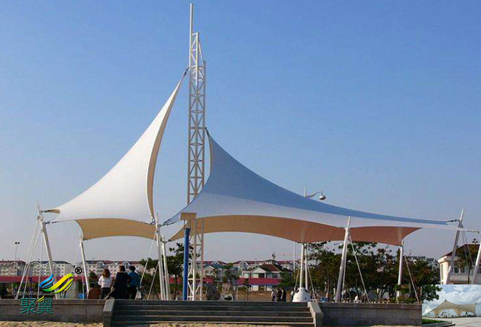 浙江小區景觀張拉膜結構充電樁停車棚安裝施工方案