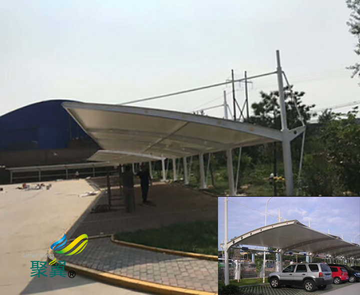 看你要什么膜結(jié)構(gòu)車棚材料和造型了，不同的材料和造型價