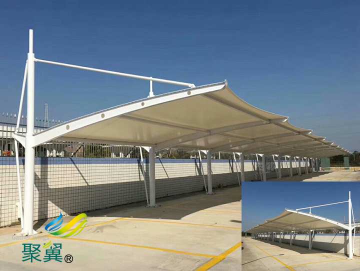 膜結(jié)構(gòu)車(chē)棚雨棚焊接構(gòu)造方式|膜結(jié)構(gòu)小品