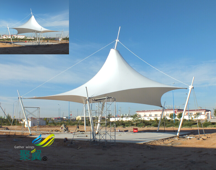 膜結構停車棚多少錢一個平方|鋼材鋼用量