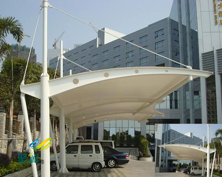 膜結構車棚創建文明社區|膜結構停車棚安裝步驟