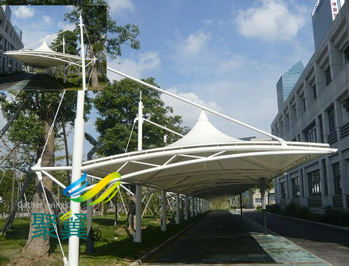 膜結構車棚膜建筑怎么加工制作的|自重輕  