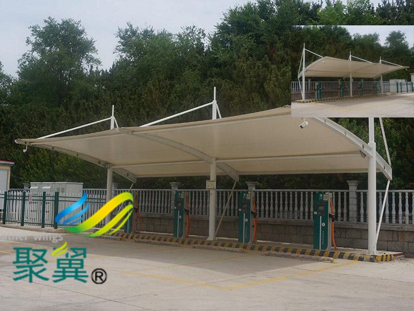 膜結構汽停車棚7字形安裝施工注意事項