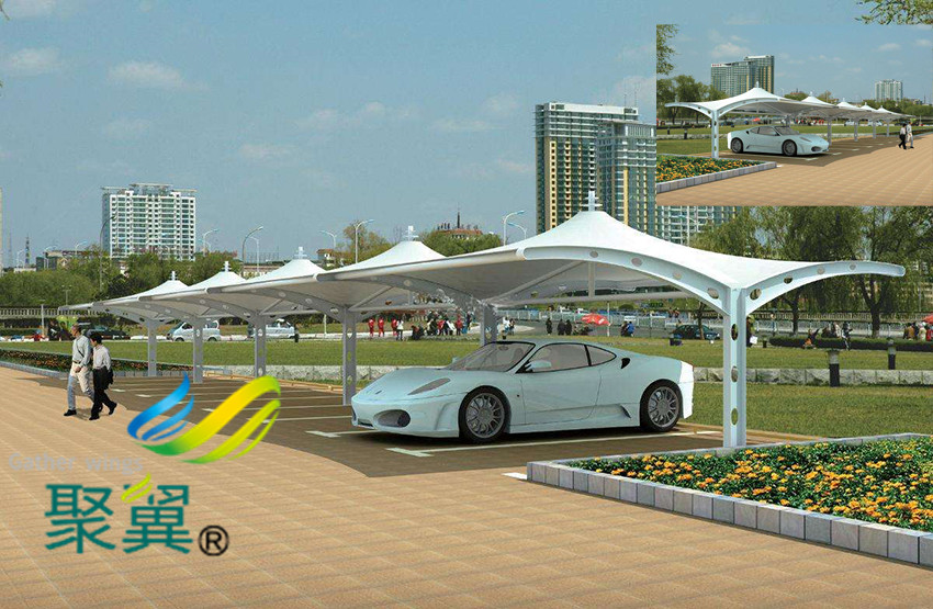 膜結構停車棚主要功能作用|造型設計大方好看   