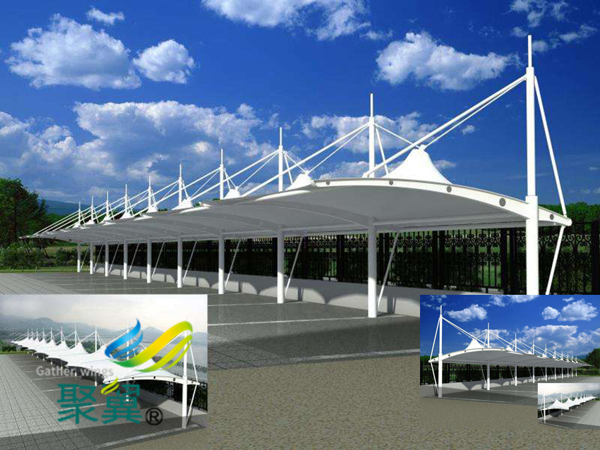 定制膜結構停車棚價格是否*高|汽車停車棚