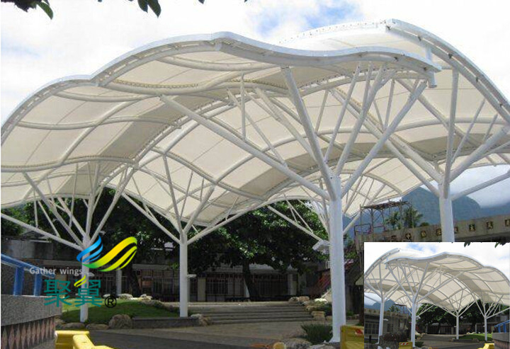 膜結構汽車車棚特點|車棚外形多變支撐性強