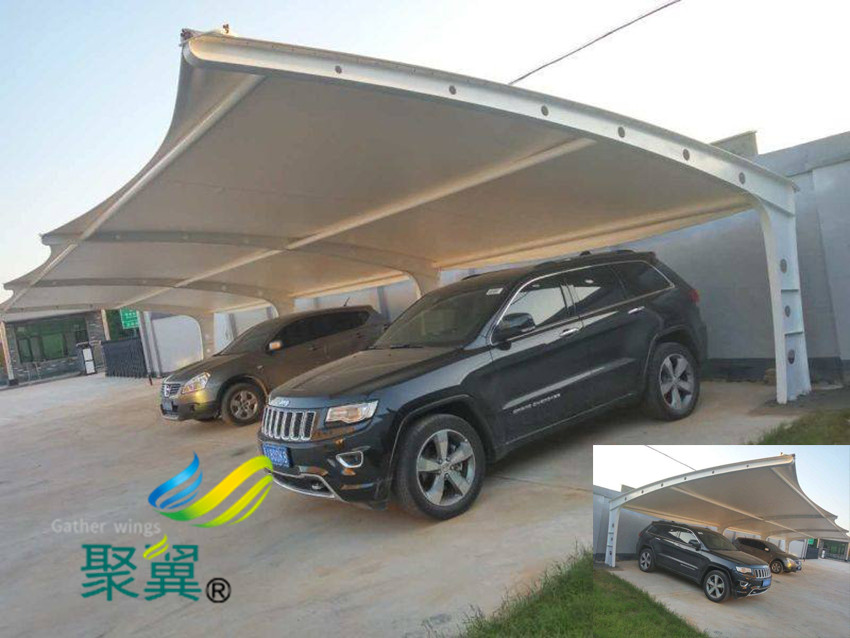 膜結構車棚雨棚膜材可使用30-40年|車棚膜材料自重輕