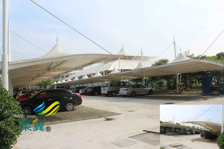 膜結(jié)構(gòu)車棚抗風雨|汽車停車棚防紫外線功能