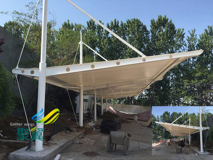 膜結(jié)構(gòu)車棚傳統(tǒng)建筑風格模式|透光性