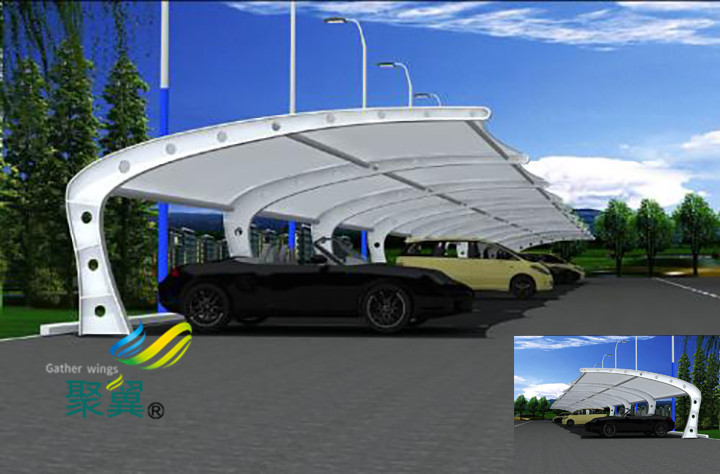 膜結(jié)構(gòu)車棚建筑特點|汽車停車棚外形多變