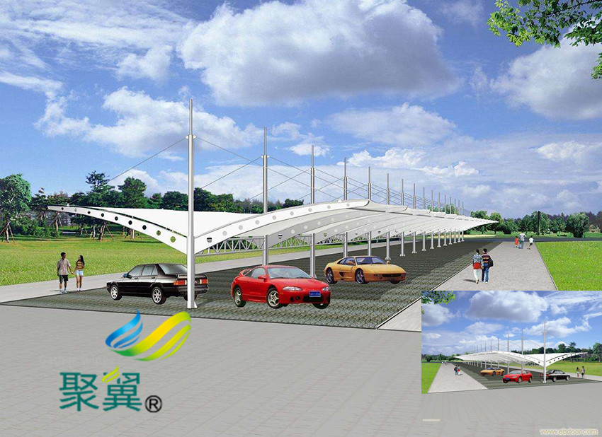 膜結構停車棚優點|車棚顏色可挑選