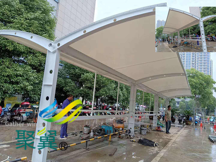  膜結構工程搭建膜結構車棚汽車停車棚售后無憂