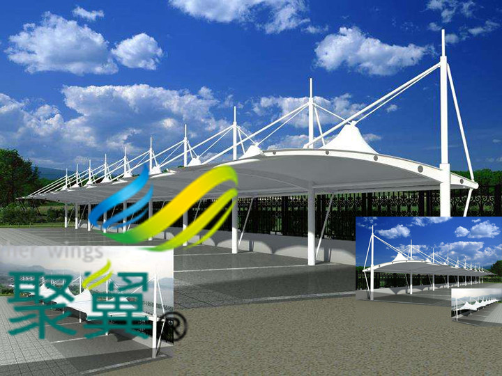 膜結構車棚的搭建材料|汽車停車棚防震性強