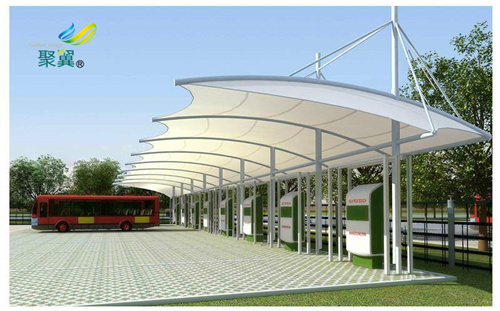 小區膜結構停車棚綠色環保防火阻燃