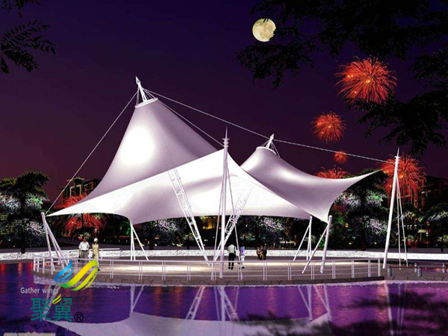 張拉膜結構建筑節能環保大跨度空間膜結構